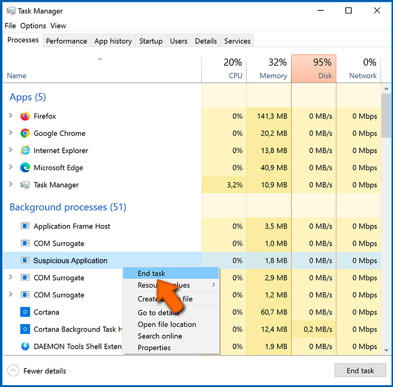 Een proces beëindigen in Windows taakbeheer