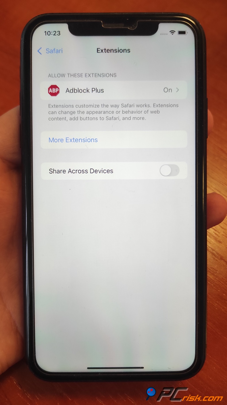 Adblock Plus extensie voor Safari op iOS