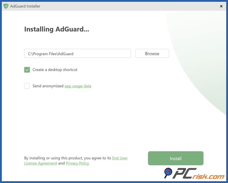 AdGuard Windows installeren