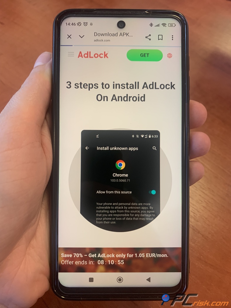 Adlock voor Android APK-downloadpagina