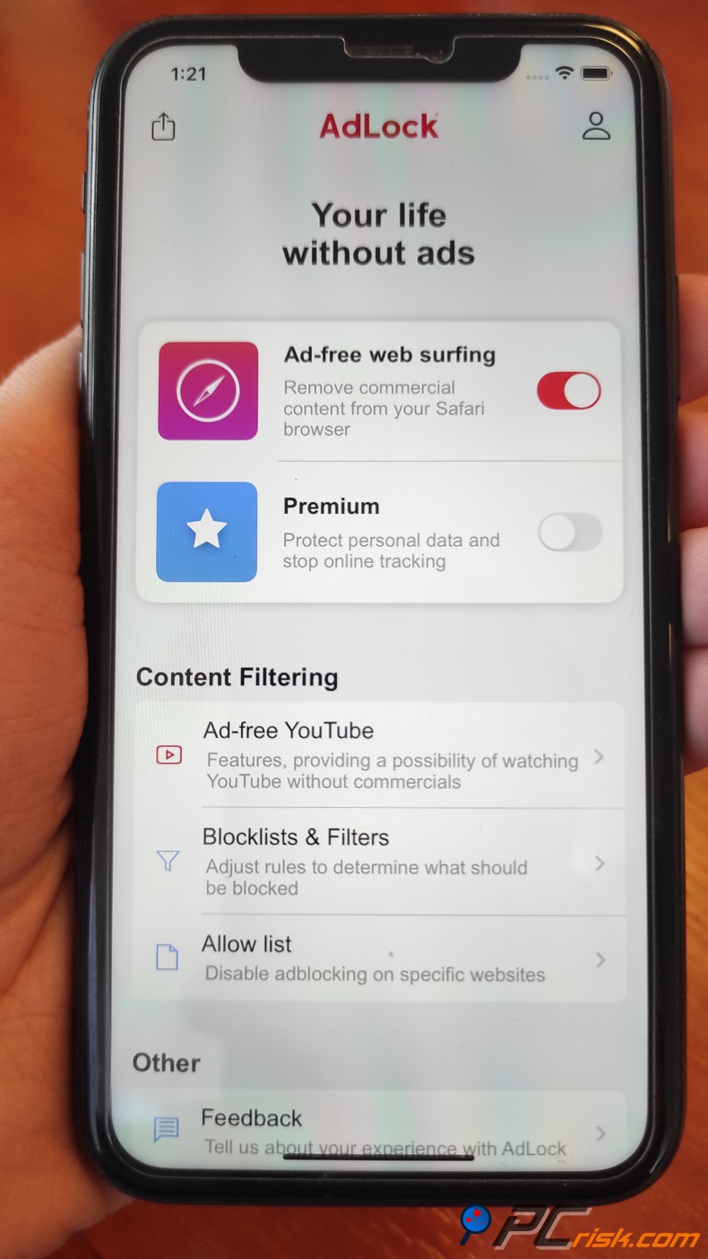 AdLock voor iOS-dashboard