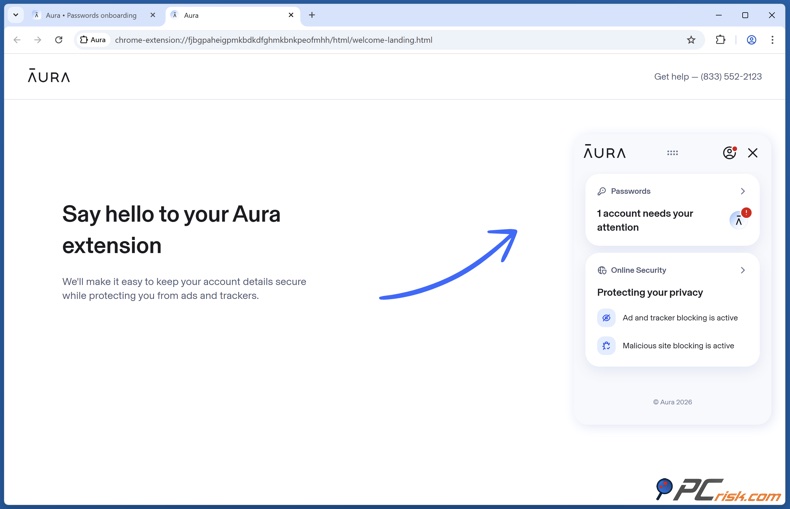 Aura Browser extensie voor Chrome