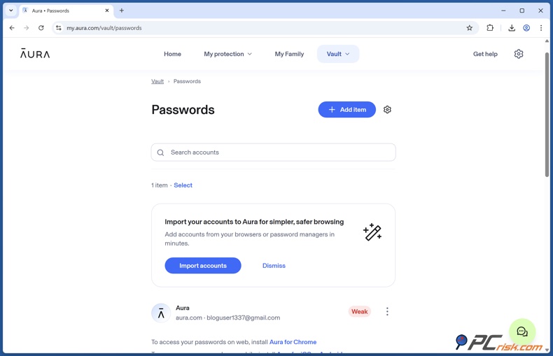 Aura wachtwoordbeheerder