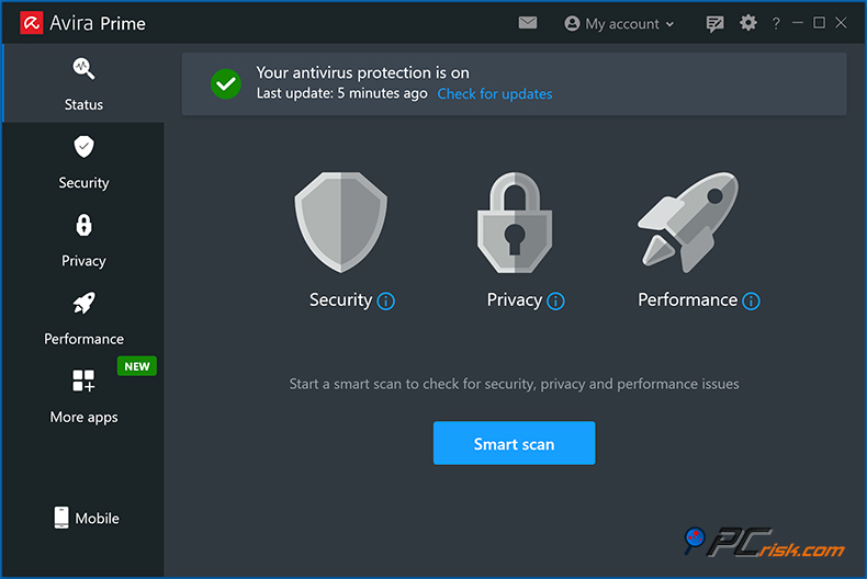 avira antivirus dashboard