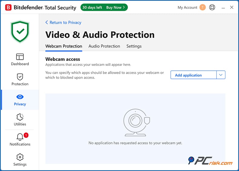 bitdefender bescherming van webcam en microfoon