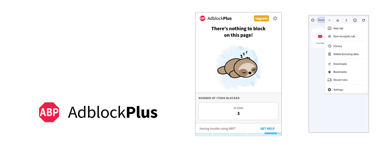 Adblock Plus bovenste adblocker-koptekst