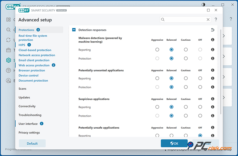 ESET Geavanceerde instellingen