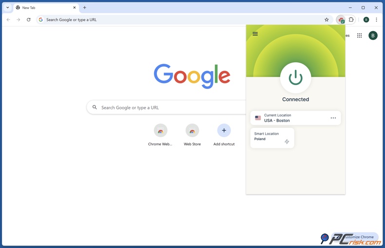 ExpressVPN browser-extensie voor Chrome