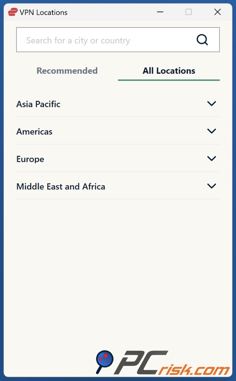 ExpressVPN serverlocaties