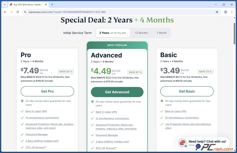 ExpressVPN prijsstelling