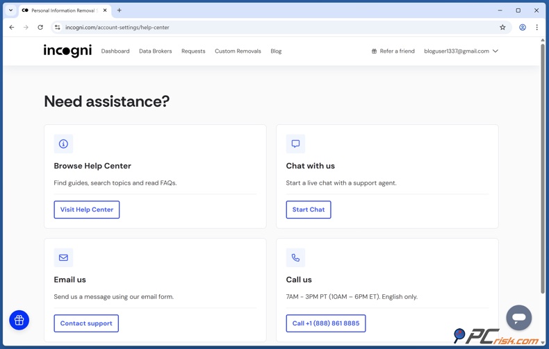 Incogni Klantenservice