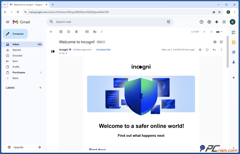 Incogni E-mailupdates