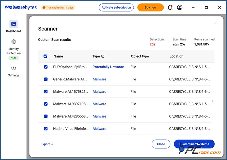malwarebytes scannen en schoonmaken