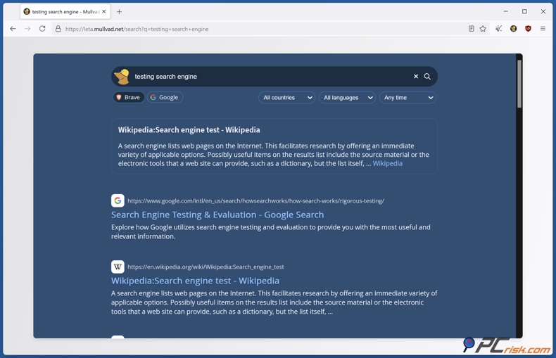 Mullivad Leta zoekmachine