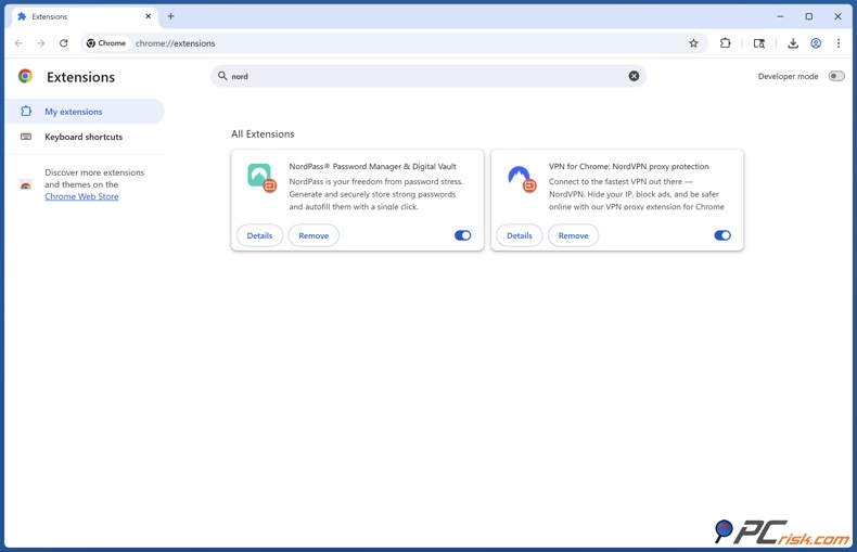 Nord browserextensies