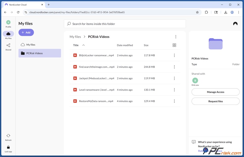 Nordlocker webpagina
