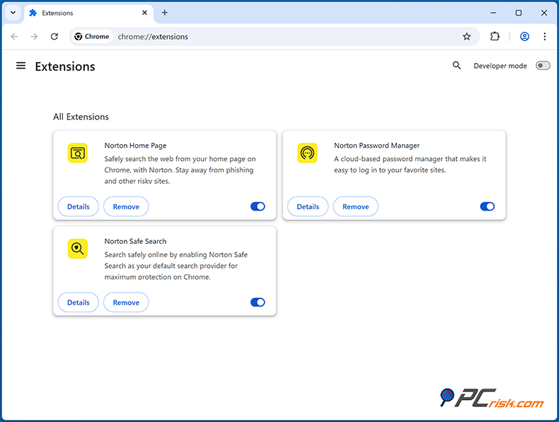 Norton 360 Deluxe Browser extensies