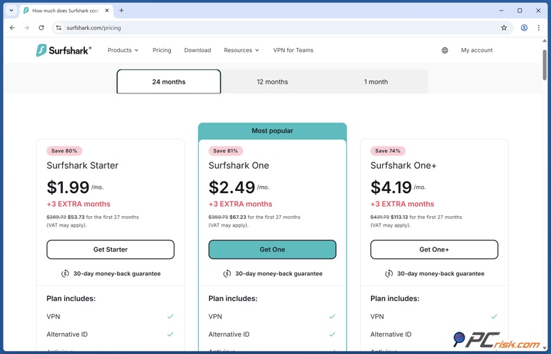 Surfshark VPN 2-jarige prijsstelling