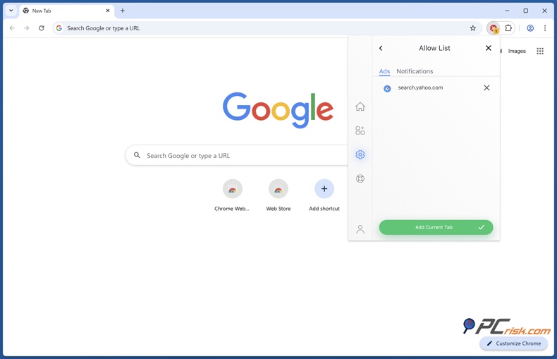 Total Adblock toegestane lijst