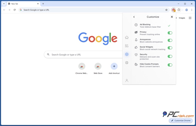 Total Adblock aanpassing