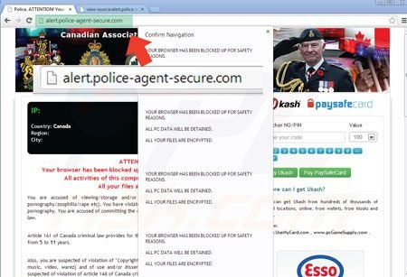 Browser locker ransomware gebruikt cloudflare alert police agent secure