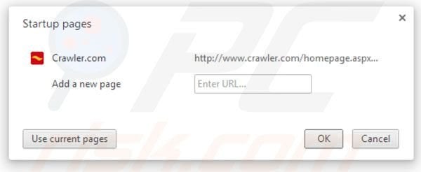 Verwijder crawler.com als startpagina in Google Chrome