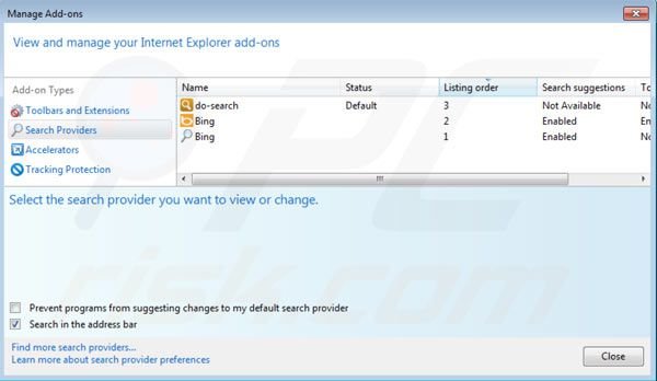 Do-search.com verwijderen als standaard zoekmachine in Internet Explorer