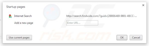 Verwijder search.findwide.com als startpagina in Google Chrome