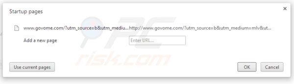 Verwijder Govome search als Chrome startpagina