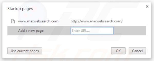 Verwijder maxwebsearch.com als startpagina in Google Chrome