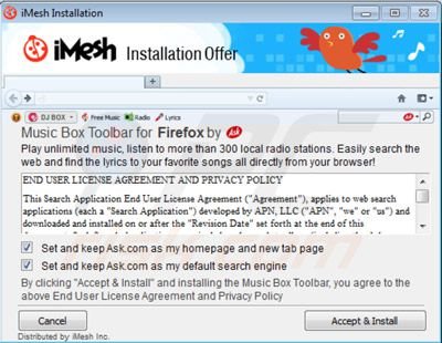 Music werkbalk installer