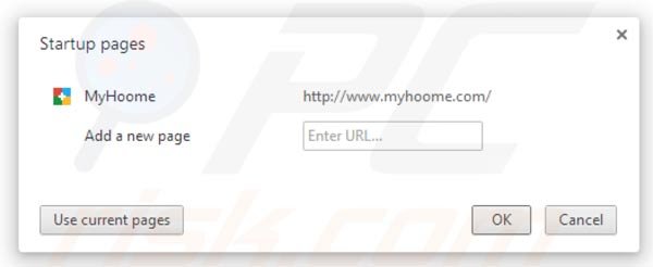 Verwijder myhoome.com als startpagina in Google Chrome stap 2