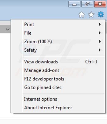 Removing myhoome.com homepage from Internet Explorer step 1