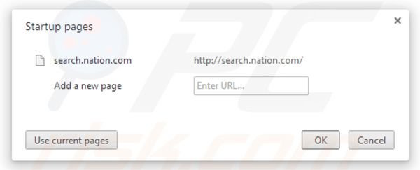 Nation search startpagina in Google Chrome