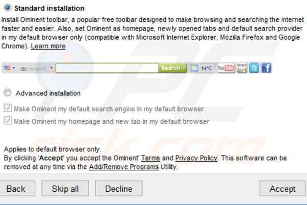 search.ominent.com installer
