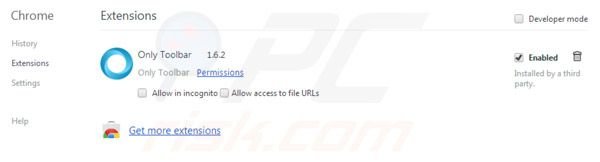 Only-search.com verwijderen uit from Google Chrome extensies