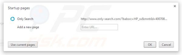 Only-search.com verwijderen als Google Chrome startpagina