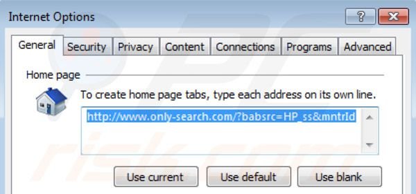 Only-search.com verwijderen van startpagina Internet Explorer