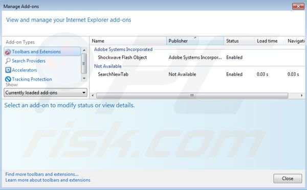 websearch.searchbomb.info verwijdering uit Internet Explorer extensies