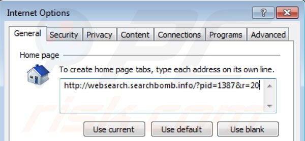 Verwijder websearch.searchbomb.info als startpagina in Internet Explorer