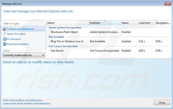 Verwijder Surf Canyon uit de Internet Explorer extensies
