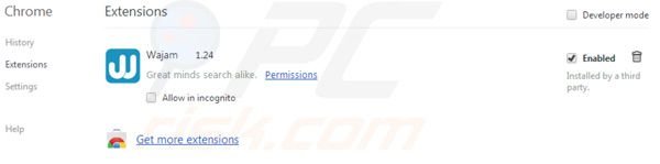 Verwijder Wajam advertenties uit Google Chrome stap 2