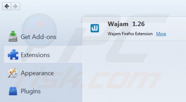 Verwijder Wajam advertenties uit Mozilla Firefox stap 2