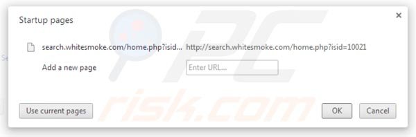 Verwijder search.whitesmoke.com als startpagina in Google Chrome