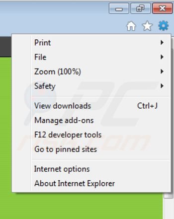 Verwijder ads by video player uit de Internet Explorer extensies stap 1