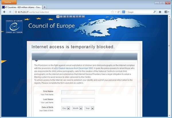 Council of Europe ransomware virus