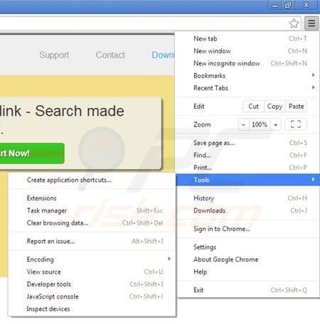 Verwijder Lookinglink advertenties uit Google Chrome stap 1