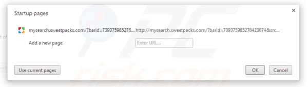 Verwijder mysearch.sweetpacks.com als startpagina in Google Chrome