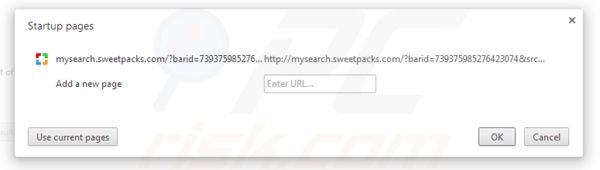 Verwijder mysearch.sweetpacks.com als startpagina in Google Chrome