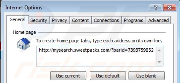 Verwijder Mysearch.sweetpacks.com als startpagina in Internet Explorer